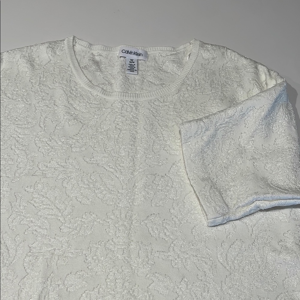 Calvin Klein White Textured Top